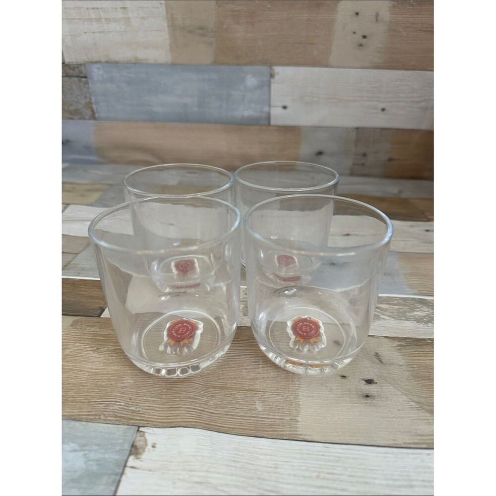 Jim Beam Bourbon Lowball Rocks Bar Glasses-Set of 6 -NWOT 2 glasses not pictured